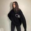 Unisex Retro Streetwear Strickpullover mit CB Rundhalsausschnitt Lockerer Sitz Acryl Pullover Herren Damen