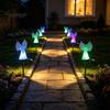 Solar Powered Memorial Light Angel Garden Light, LED Yard Stake Waterproof Decorative Pathway Lighting Lamp for Cemetery Graveyard Patio Lawn