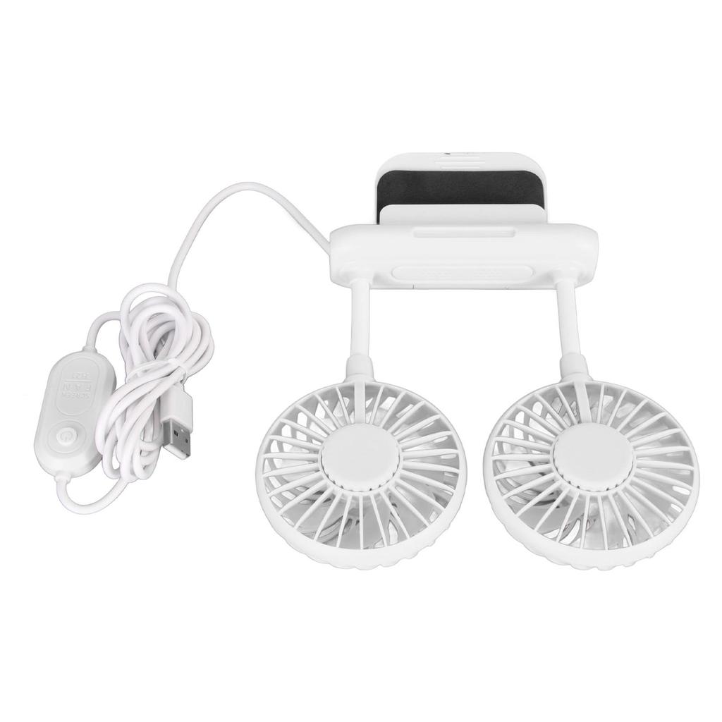 Monitor Fan 2 Heads 3 Speed Modes 6.6ft USB Cable Noiseless Space Saving Clip On Computer Fan for Family Office