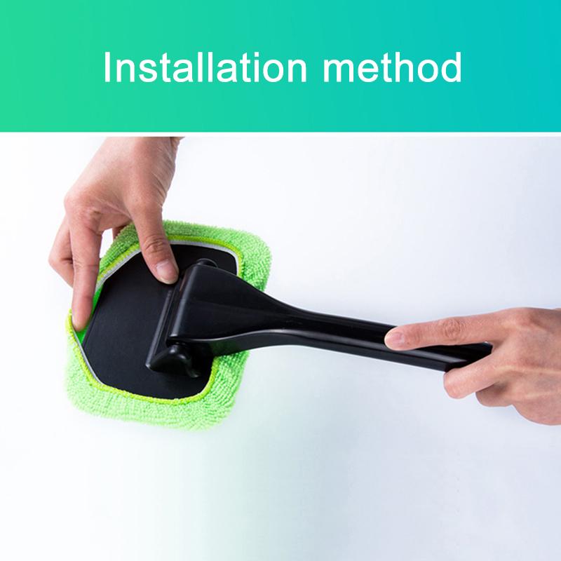 Window Windshield Cleaning Brush Microfiber Cloth Car Glass Cleaner With Handle Dust Cleaning Tools For Inside Glass Wiper