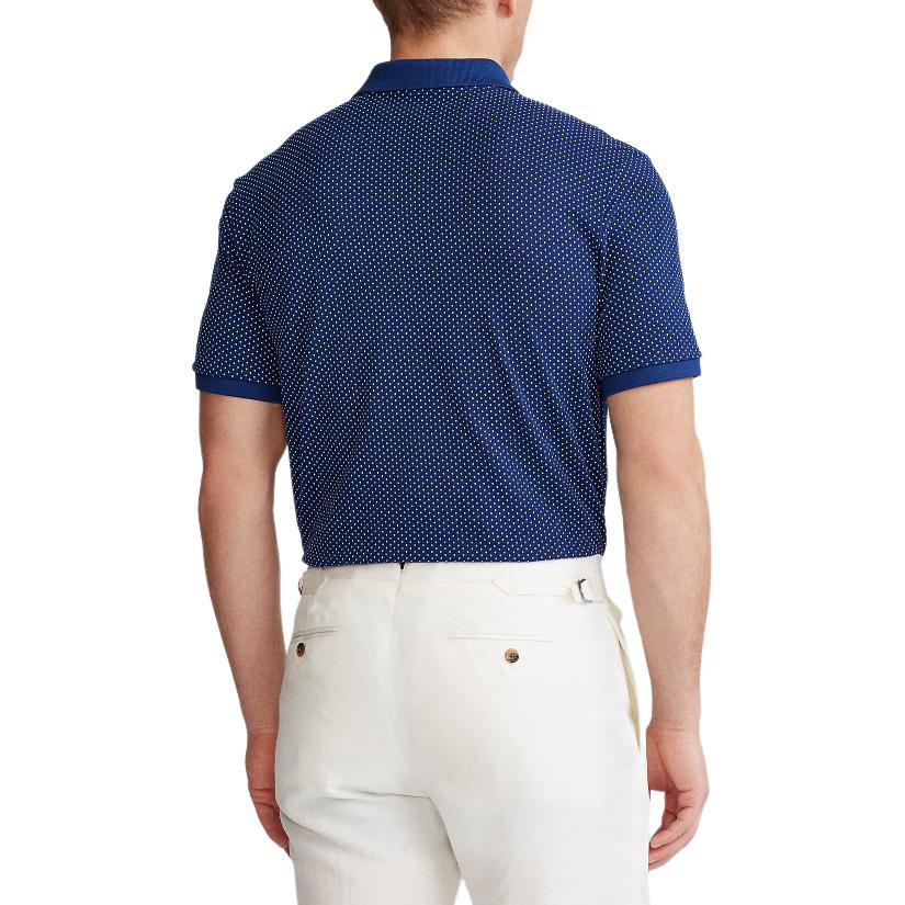 Polo Ralph Lauren Logo Embroidered Slim Fit Ribbed Short Sleeve Polo Shirt Men Polo Shirts Blue MNPOKNI1N820596-400