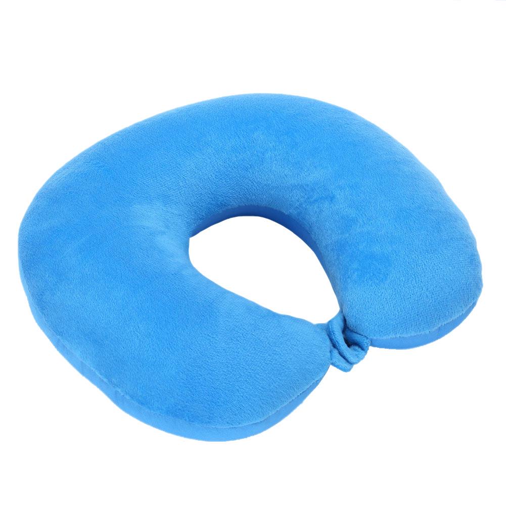 U Shaped Travel Pillow Particles Neck Car Plane Pillows Soft Cushion Home Outdoor Textile Travel Pillow 1pc небесно-голубой