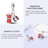 New Copper Plated Red Charms Beads Coffee Cherry Charm Pendant Fit Original Bracelet Diy Women Jewelry Accessories