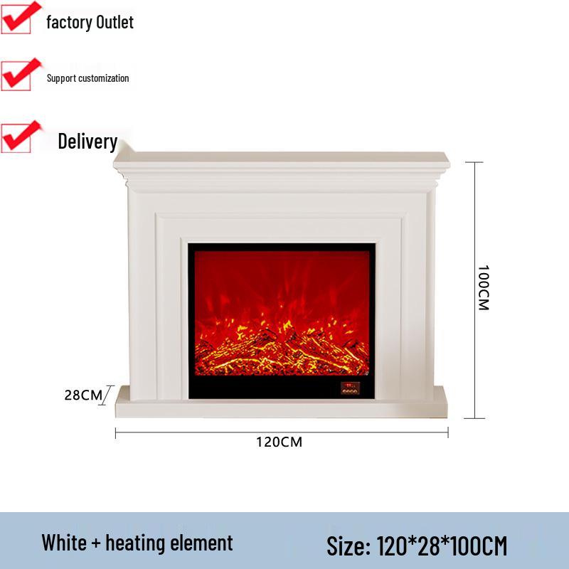 European-Style Customizable Decorative Fireplace Cabinet with Electronic Flame Insert