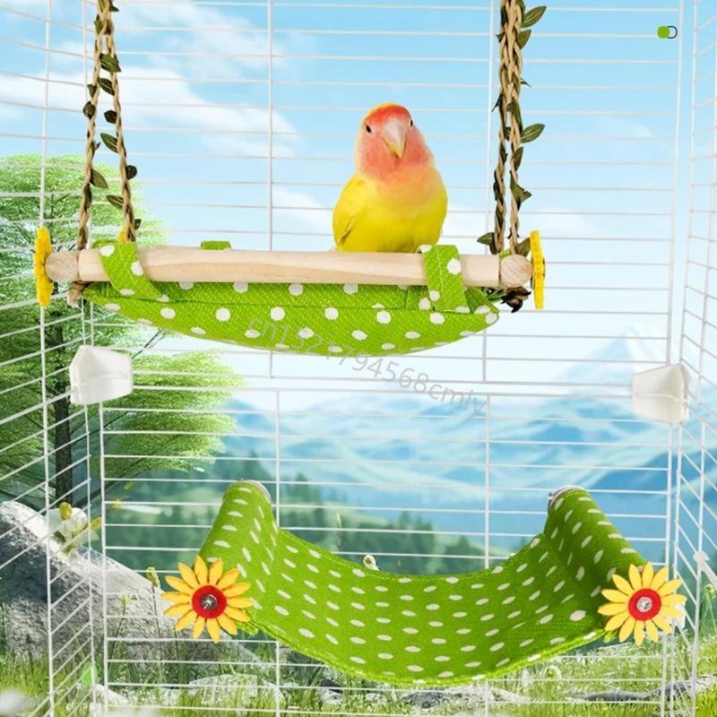 Bird Standing Perch for Parrot Birdcages Warm Swing Hammocks Bed Bird Rest Sleep Bed Cockatiels Lovebirds Swing Toy 6XDE