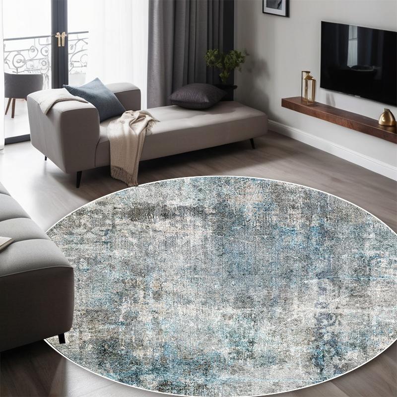 Teppich im europäischen Stil mit geometrischer Rundung für Wohnzimmer, Schlafzimmerdekoration, rutschfeste Teppiche, Lounge, Balkon, Kaffeetisch, Bodenmatte
