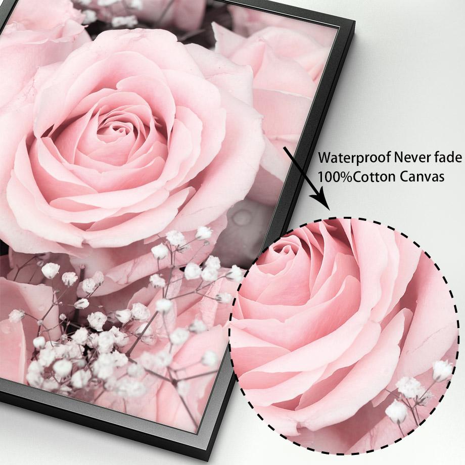 Pink Rose Paris Tower Posters and Prints Vintage Car Macaron Cake Wall Art Canvas Painting Wall Pictures for Living Room Decor