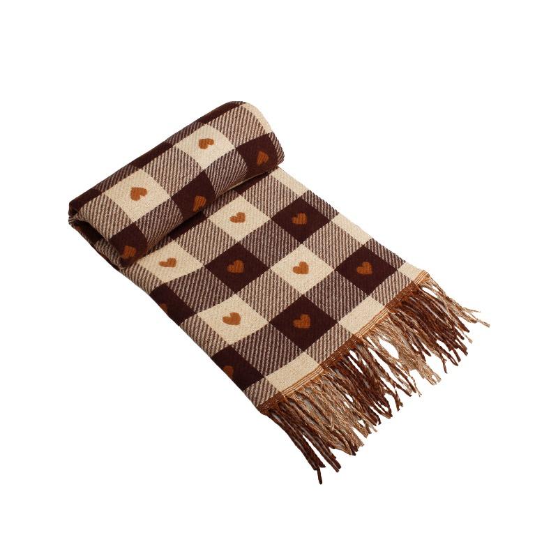 

Heart-checked scarf - korean style warm shawl - hot seller 65cm*180cm