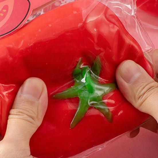 Tomato Squeeze Toy Stress Relief Persimmon Mangosteen Mango Lemon Squeeze Sensory Fidget Toy Slow Rising Stress Ball