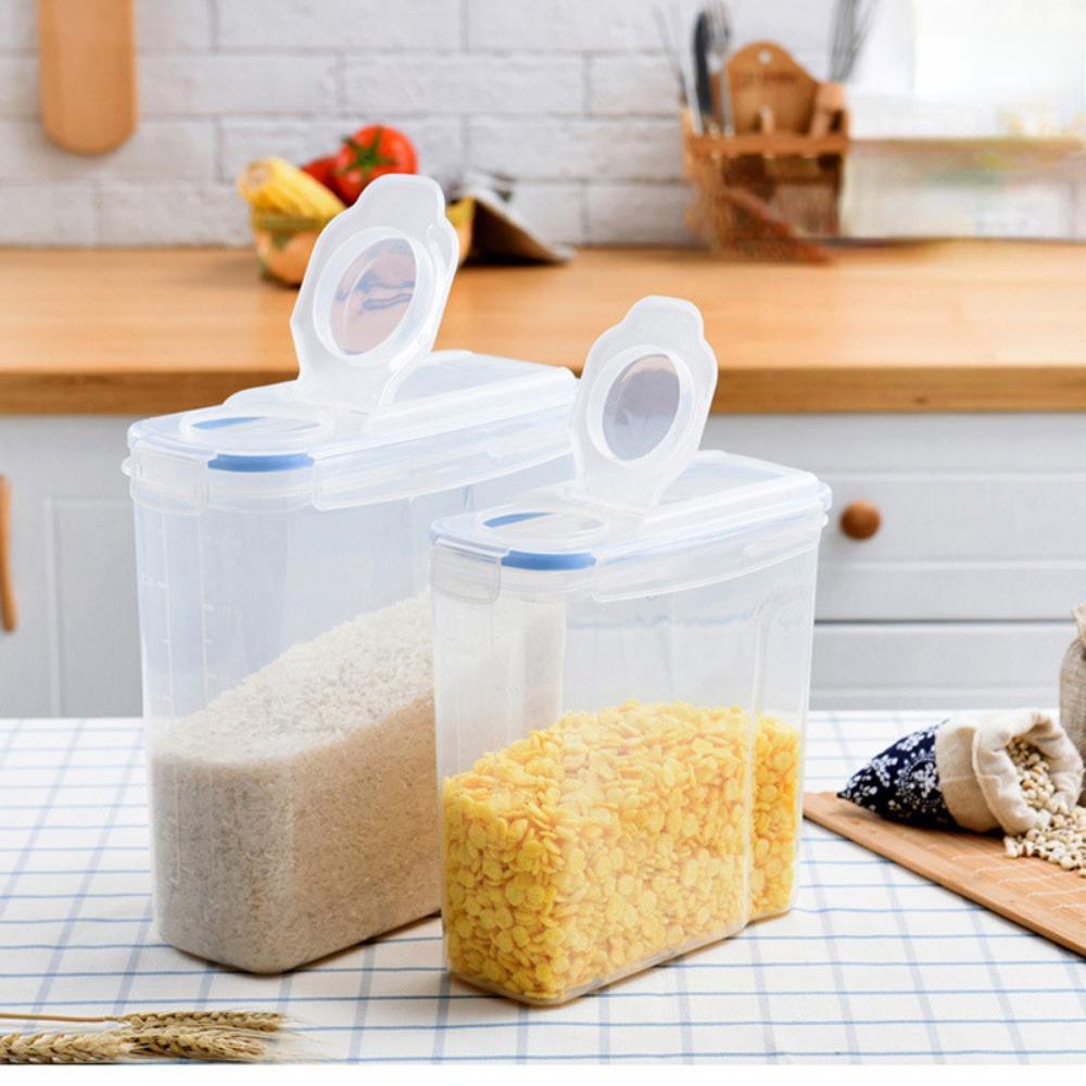 Cereal Storage 4liter Container Airtight Moistureproof Insect Proof Rice Bucket Food Storage Box Plastic Transparent Sealed Tank