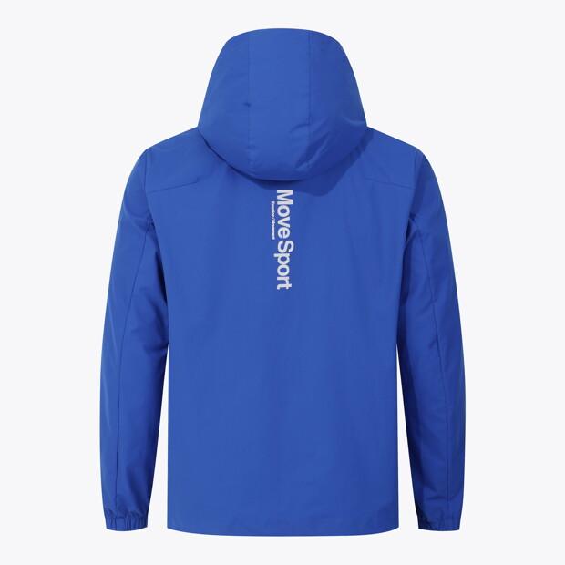 MUBEUSEUPOCHEUBAIDESANGTEU Wording Graphic Woven Hooded Windbreaker Jacket Blue Vs123Ewb11