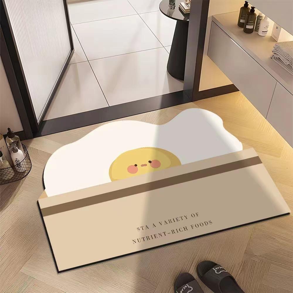 Cartoon Pattern Toilet Toilet Door Non-slip Quick Drying Mat Bathroom Floor Mat Diatom Mud Absorbent Soft Mat