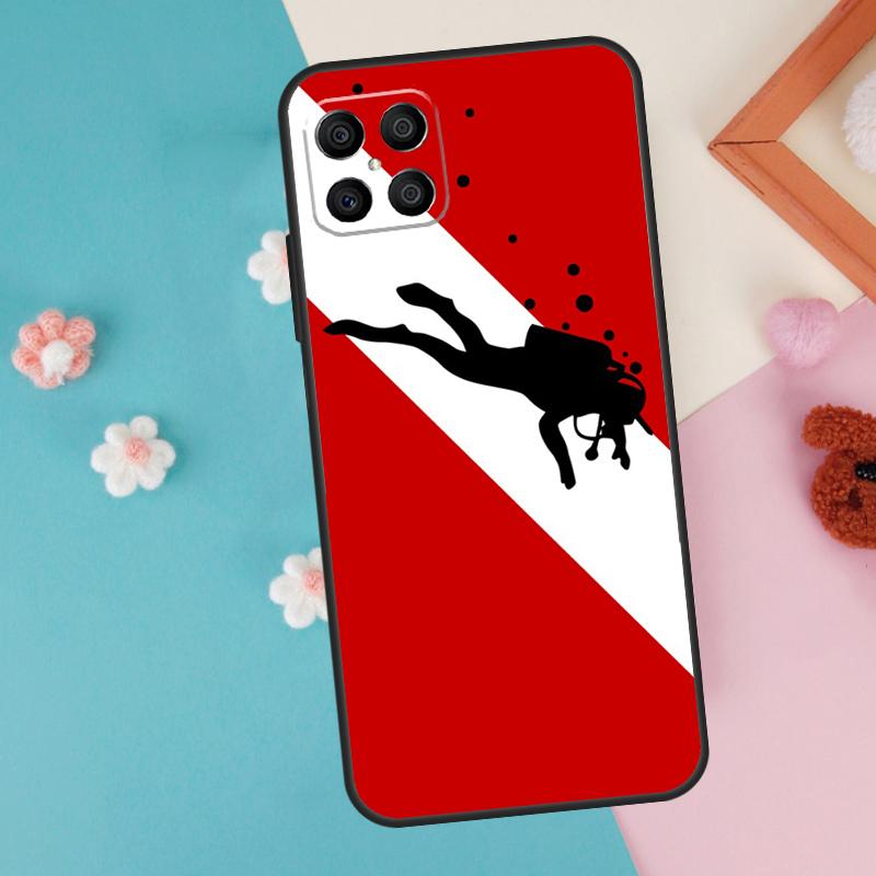 Diver Down Scuba Flag Case For Honor 200 Pro 50 70 90 X9a X8a X8 X9 X8b X9c X9b Honor Magic 7 5 6 Lite Pro Cover