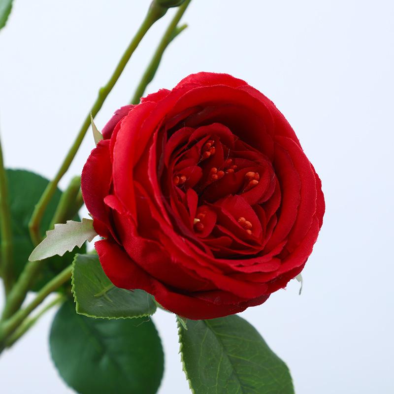 Dirbtinė rožė, liečiama, trigalvė arbatos rožė, imituota puokštė, vestuvinė rožė, namų interjero dekoracija, dirbtinės gėlės