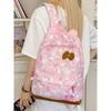 Süßer Hello Kitty Cartoon Rucksack für die Schule Mit Nylon-Aufbewahrung und Herz-Details Für Teenager und Mädchen