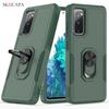 For Samsumg S23 FE Shockproof Silicone Phone Cover For Galaxy S22 S21 S20 Uitra Plus Magnetic Metal Ring Stand Holder Back Case