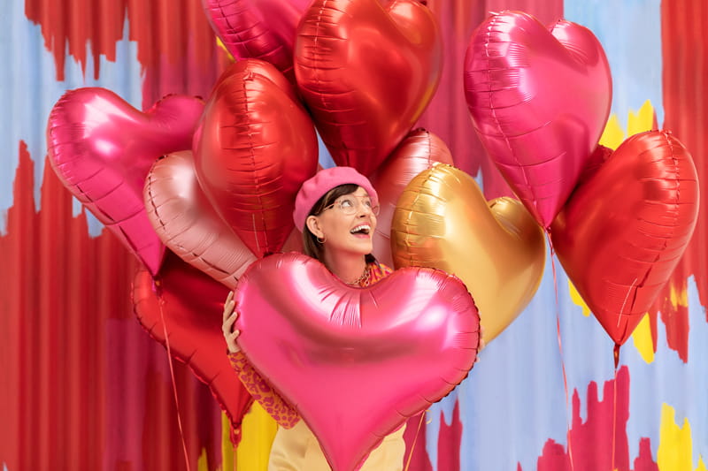 PartyDeco HEART Foil Balloon Pink 75x645