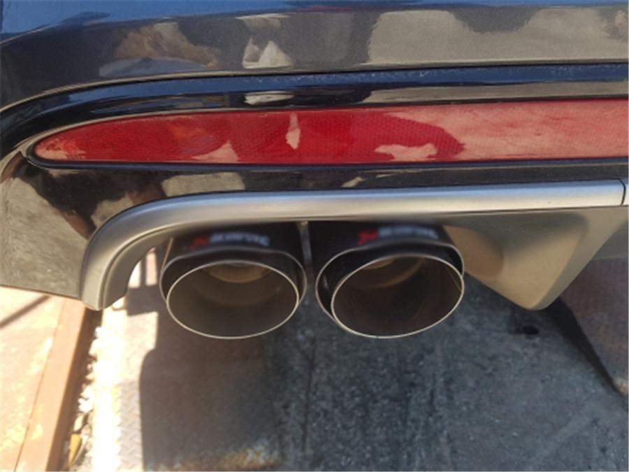 Left 63mm ID 89mm OD Matte Carbon Fiber Car Exhaust Pipe Muffler Cover Dual Tips