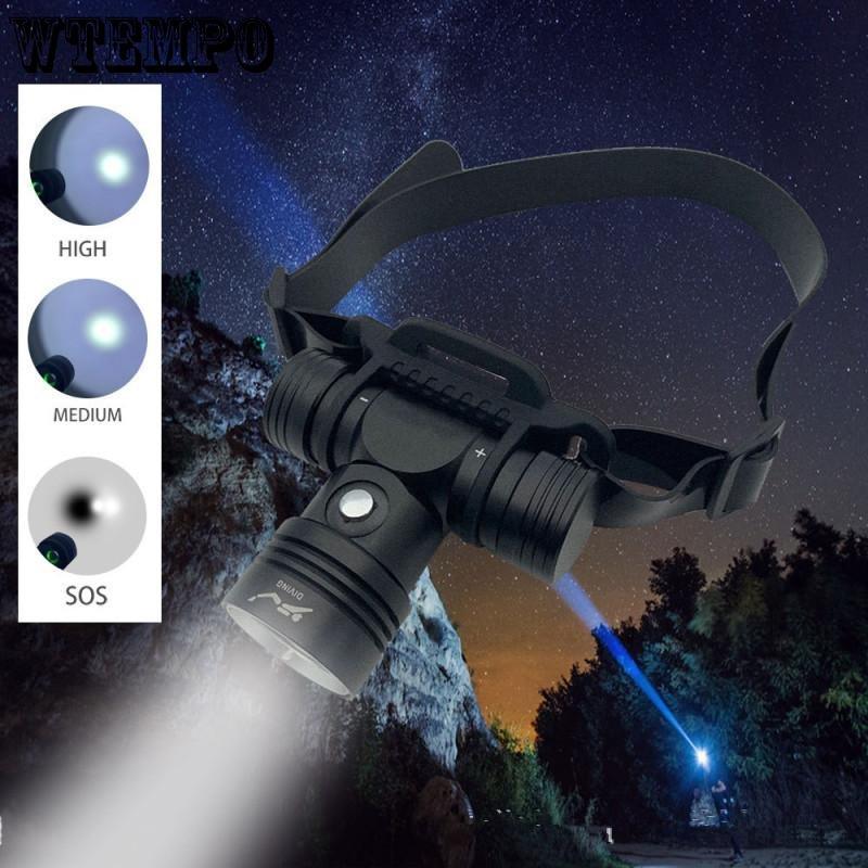 Dykkerhodelykt 20-40 meter Vanntett undervannshodelykt L2 Led hodelykt