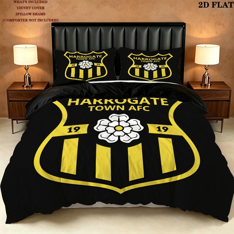 Harrogate Town Afctowel Bedding Quilt Set Quilt Cover Pillowcase Home Decoration Birthday Gift (1 * duvet cover + 2 * pillowcase, without core)