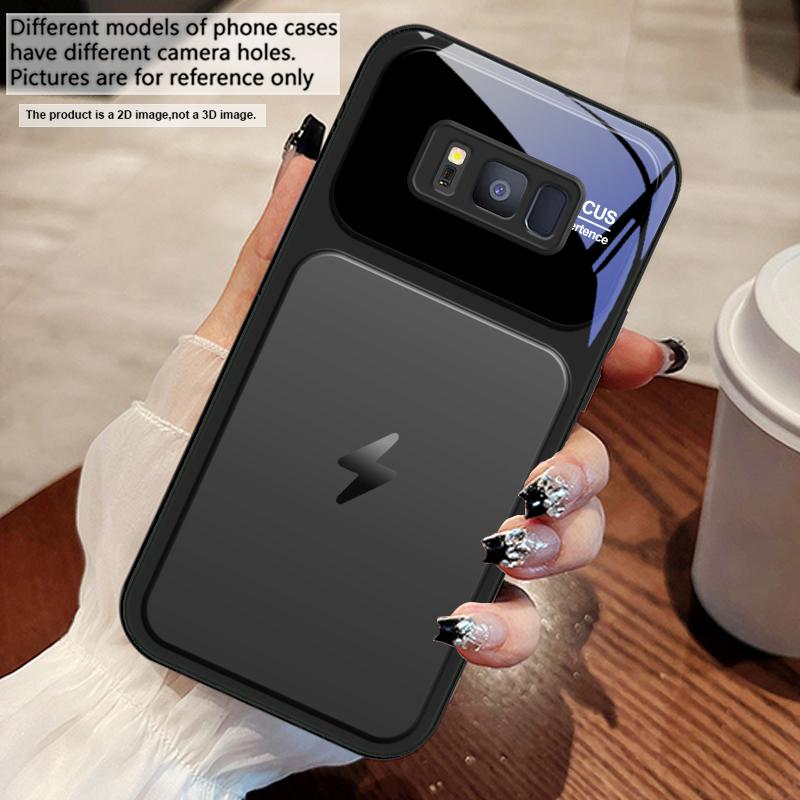 Gray background lightning For Samsung S25 S25 Edge S25Ultra S8 9 S10 20 U ltra S21 Pro 22 Plus S23 FE S24 Ultra Glass Phone Case
