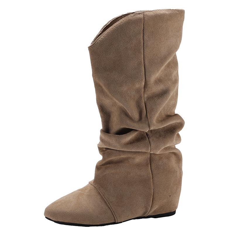 Queen Fan Vintage Britské Boty s Plochou Podrážkou a Vnitřním Zvýšením Dámské 2025 Nové Podzimní s Sukní Úzké Hromádkové Boty