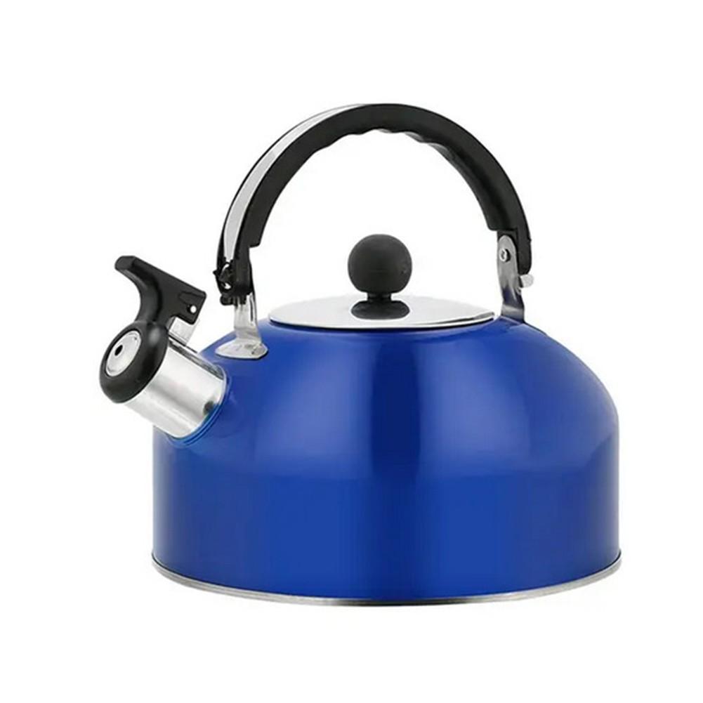 

Долговечный чайник из нержавеющей стали емкостью 3 л с удобным носиком со свистком синий