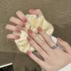 Pink Cat Eye Handmade Press On Nails With Bowknot And Love Heart Design Full Cover False Nail Tips For Women DIY Manicure