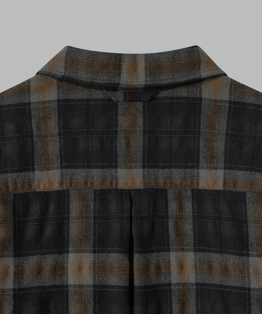 NONBLANK Bumpy Surface Check Ls Shirt_Dark Green