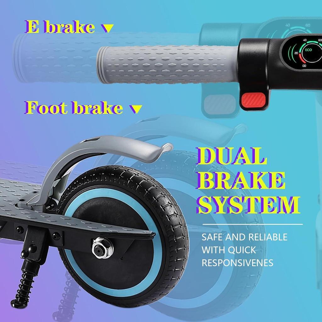 Elektrisk skoter Barn, Vikbar Elektrisk Skoter för Barn 6-12 år, med Dubbla Bromsar, Regnbågsbelysning och LED-Display, 3 Hastighetslägen E Skoter Barn