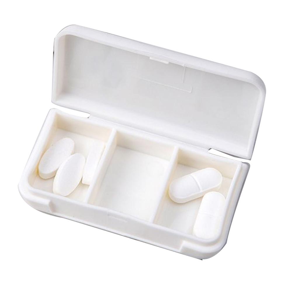 3 Compartments Portable Medicine Case Plastic Easy To Clean Sealed Small Vitamin Box for Pocket Purse