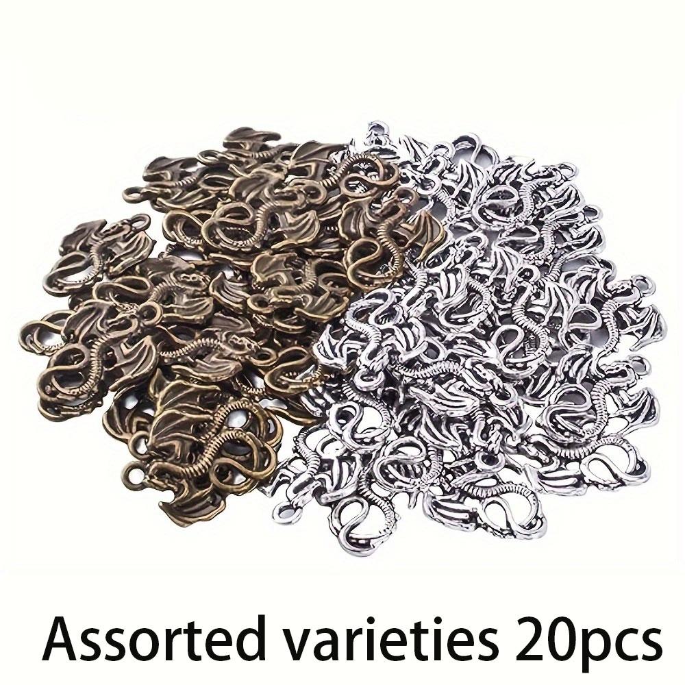 10/20/40pcs Creative Flying Dragon Shape Ancient Silver Ancient Blue Dragon Shape Pendant Alloy Pendant Versatile Personalized Animal Accessories