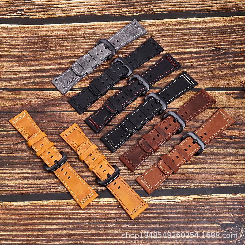 The First Layer Of Crazy Horse Leather Strap Is Suitable For Seven Fridays 28Mm Retro Soft And Comfortable To Wear.