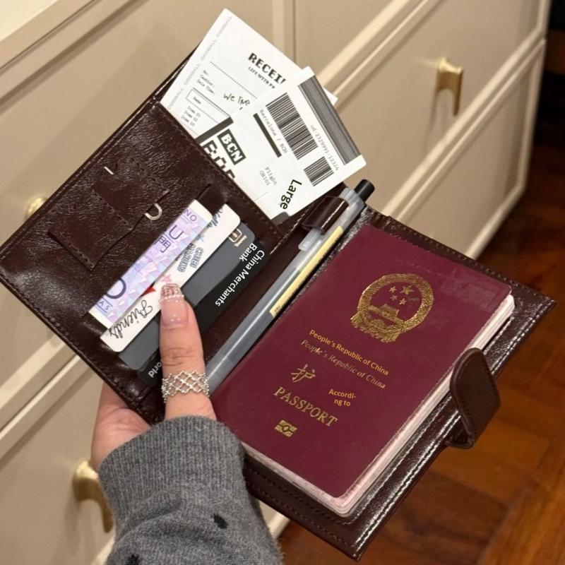 Travel Passport Wallet Women Man Card Holder Rfid Blocking Credit Card Id Bag Plane Ticket Holder Multifunction Wallets