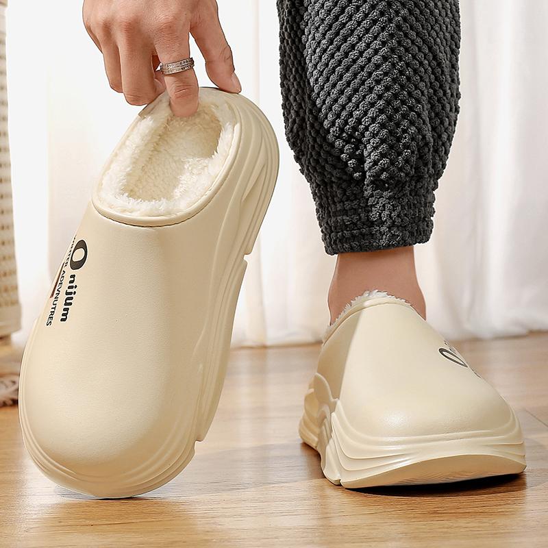 Neue Winter Herren Warme Hausschuhe Baumwollhausschuhe Outdoor Indoor Baumwollschuhe Wasserdicht Herren Bequeme Zuhause Schlafzimmer Plüschhausschuhe