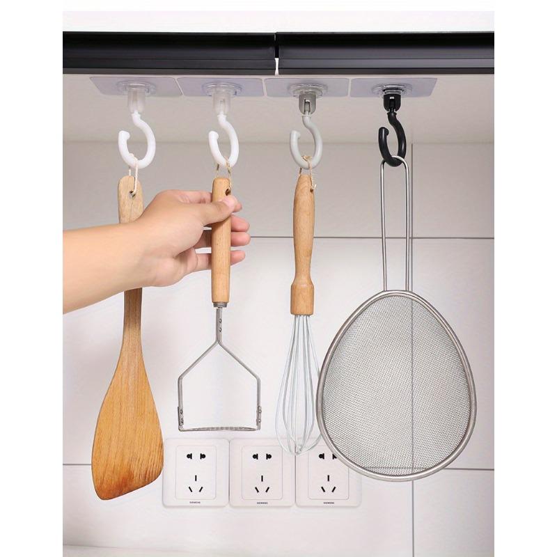 5 Pack Plastic Ceiling Hooks, Art Deco Style Fixed Adhesive Hooks for Towel Rack, Strong Hanging Non-Marking Wall & Ceiling Hooks