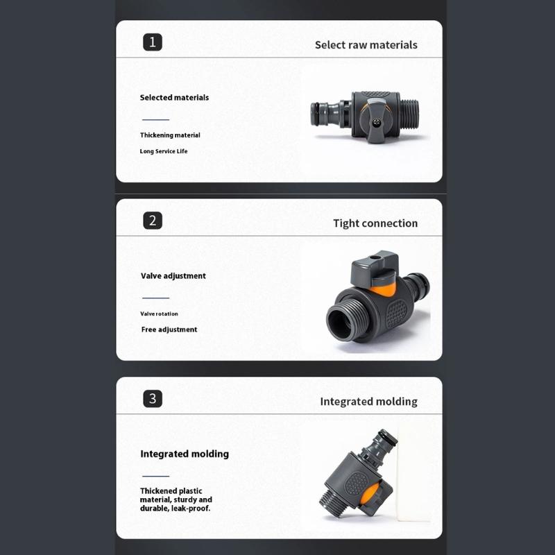 Fast Connects ABS Plastic Water Hose Adapter 6 Point Thread Integrated Flows Control Valves For Outdoor Watering