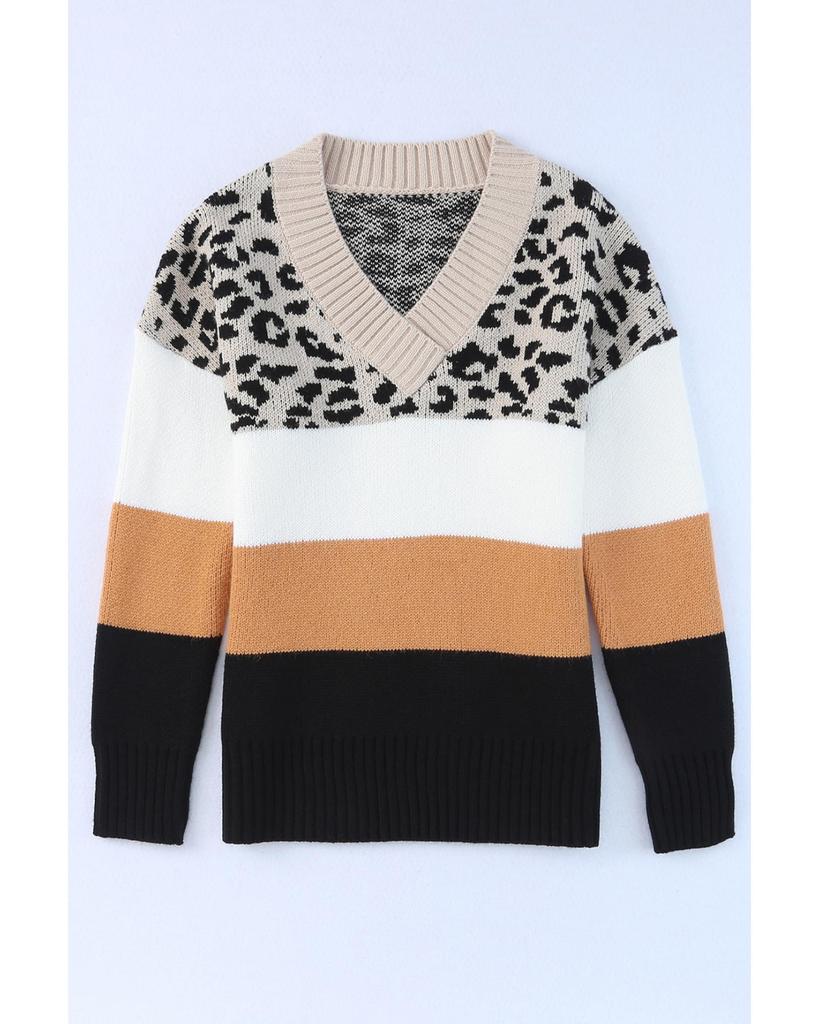 Azura Exchange Color Block Long Sleeve Sweater