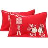 OEING Red Auspicious Wedding Pillow Scarf Pair