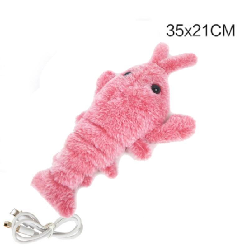 Electric Jumping Cat Toy Shrimp Catnip Pet Cat Interactive Toy Simulation Lobster Dancing Electronic Plush Cleaning Molar Toy