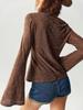 Elegant Bell Sleeve Knitwear Long Sleeve T-shirt