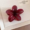 Süßwein Rot Frangipani Haarspange für Damen Elegante junge Mädchen Zopfhalter Spange Plumeria Haarnadel Party Schmuck N862