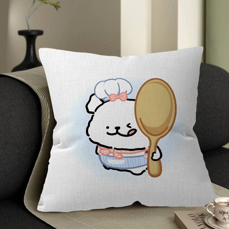 Maltese Cute Line Puppy Dog Pillow Cover for Bedroom Room and Living Room Sofa Decorative Cushion Cover