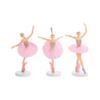 Statue de Ballerine Élégante Figurines de Fille Dansante Usage Domestique Rose 14.50X6.00X6.00CM 3Pcs