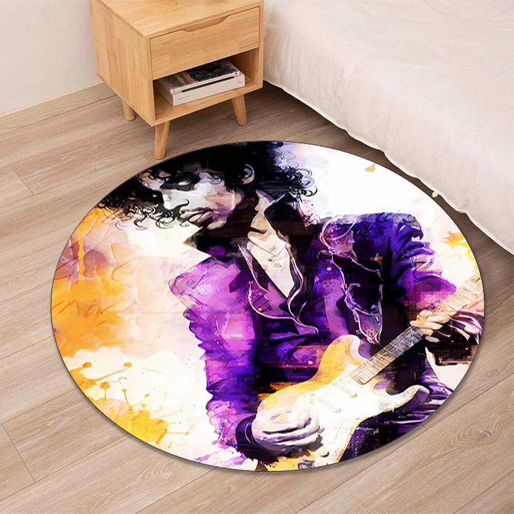 Prince Printed Round Rug Carpet Chair Rug Area Rug Entryway Doormats,for Office Chair Living Room Bedroom Kitchen Room.