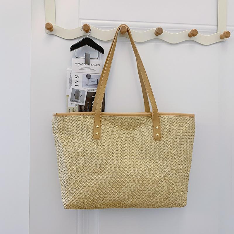 Large Capacity Popular Casual Bag New Style Korean Style Handbag Woven Simple Shoulder Bag Tote Bag