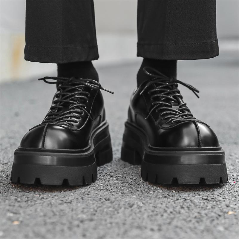 Men'S Shoes Annual Ins Fashion Casual Shoes Men'S Platform Inner Height-Increasing Leather Shoes 24312-J