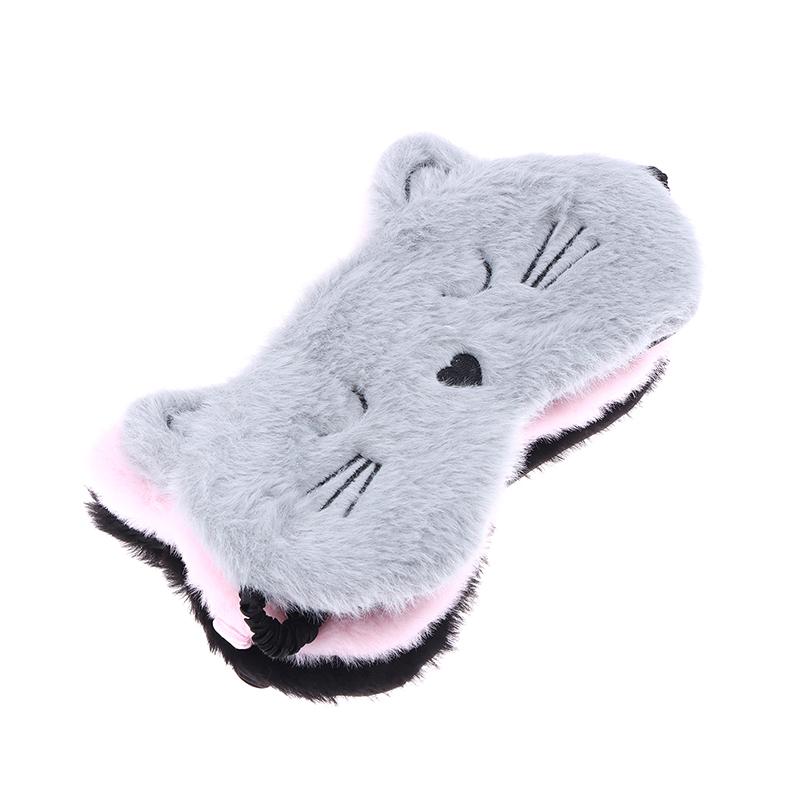 Urocza kreskówkowa maska do spania kota na oczy opaska na oczy pluszowa opaska na oczy do spania dla dziewczyny kobiety drzemka noc zwierzę opaska na oczy