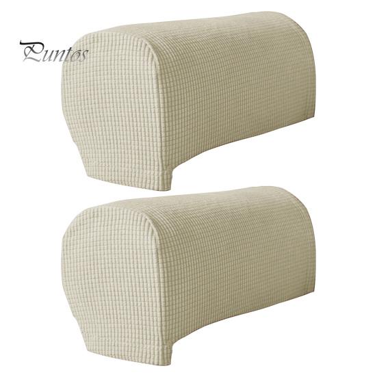 Sofa Arm Cushion Covers 2 Pcs Cover Elastic Thickened Dirt-resistant Solid Color Set Soft Fabric Anti-Slip Couch Armrest Protectors Recliner
