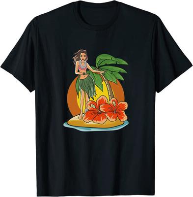 Havajské vintage hula dívka Unisex tričko